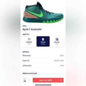 Kyrie 1 “Australia” size 10.5